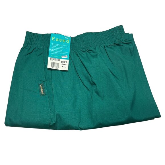 Landau Women's 2X Large Hunter Green Elastic Waist Scrub Pants - Picture 3 of 11